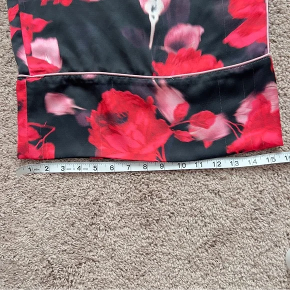 Victoria’s Secret Black Red Floral Satin Wide-Leg Pajama Pants Women’s Size XL - Picture 9 of 14